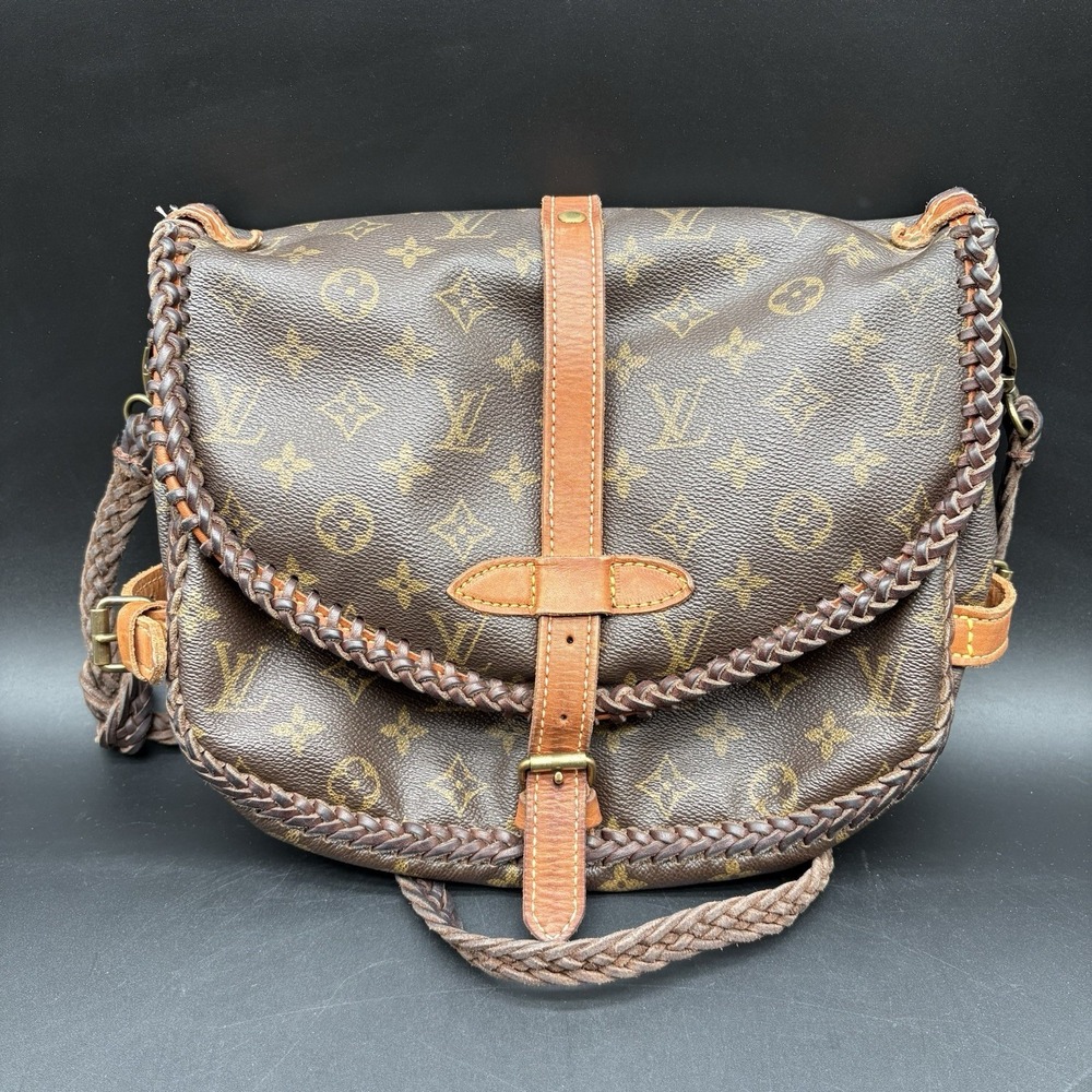 Louis Vuitton Monogram Braided Leather Shoulder Bag Vintage 90s Authentic COA - Picture 1 of 16